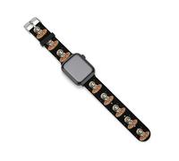 Funny Cat Flying A Pizza Astronaut Watch Band Compatible with Apple Watch Silicone Watch Straps Replacement Straps