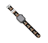 Funny Cat Flying A Pizza Astronaut Watch Band Compatible with Apple Watch Silicone Watch Straps Replacement Straps