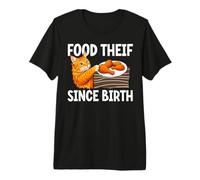 Funny Cat Food Thief Since Birth Cat Lover Humor Cat Owner Premium T-Shirt