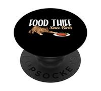 Funny Cat Food Thief Since Birth Cat Lover Humor Kitten PopSockets Adhesive PopGrip
