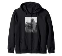Funny Cat Ghost Selfie Halloween Mom Dad Kids Zip Hoodie