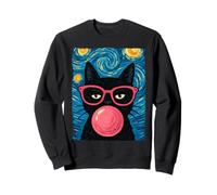 Funny Cat Glasses Bubblegum The Starry Night Cats lover Cute Sweatshirt