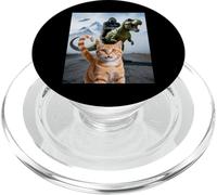Funny Cat Gorilla Dinosaur UFO Meme Absurd Humor Scene PopSockets PopGrip for MagSafe