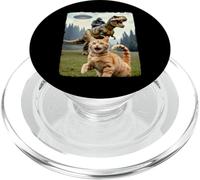 Funny Cat Gorilla Dinosaur UFO Meme Absurd Humor Scene PopSockets PopGrip for MagSafe