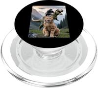 Funny Cat Gorilla Dinosaur UFO Meme Absurd Humor Scene PopSockets PopGrip for MagSafe
