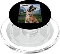 Funny Cat Gorilla Dinosaur UFO Meme Absurd Humor Scene PopSockets PopGrip for MagSafe