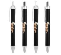 Funny Cat Grab 100 Dollar Retractable Ballpoint Pen 0.5 Fine Point Flexible Round Barrel for Writing Comfort
