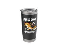 Funny Cat Graduation 2026 I Am So Done Senior Stainless Steel Insulated Tumbler
