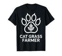 Funny Cat Grass Farmer Pet Safe Indoor Plant Parent T-Shirt