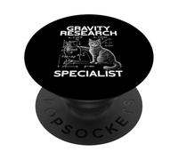 Funny Cat Gravity Research Specialist Science Cat Humor PopSockets Adhesive PopGrip