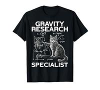 Funny Cat Gravity Research Specialist Science Cat Humor T-Shirt