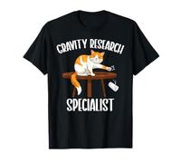 Funny Cat Gravity Research Specialist Science Cat Lover T-Shirt