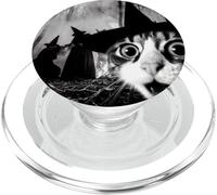 Funny Cat Halloween Spooky Cat Selfie and Witches PopSockets PopGrip for MagSafe