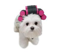 Funny Cat Hat Hairs Rollers, Funny Crossdresser Curlers Bang Hats, Hair Rollers Fake Bangs Landlady Costume, Hair Dressing Curlers Hats for Small Cats Dogs