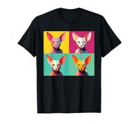 Funny Cat Head Pop Art Colorful Cat Face Portrait Cats Comic T-Shirt