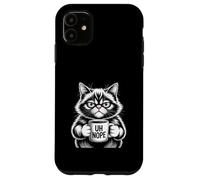 Funny Cat Holding Coffee Uh Nope Mad Joke Case for iPhone 11