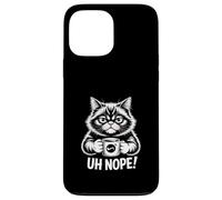 Funny Cat Holding Coffee Uh Nope Mad Joke Case for iPhone 13 Pro Max