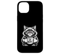 Funny Cat Holding Coffee Uh Nope Mad Joke Case for iPhone 14 Plus