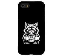 Funny Cat Holding Coffee Uh Nope Mad Joke Case for iPhone SE (2020) / 7/8