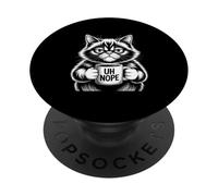 Funny Cat Holding Coffee Uh Nope Mad Joke PopSockets Adhesive PopGrip