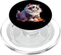 Funny Cat Horror Movies Cute Halloween for Cat Kitty Lovers PopSockets PopGrip for MagSafe
