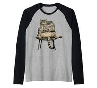 Funny Cat How to Train Your Human Lazy Kitty Meme Raglan Baseball Tee