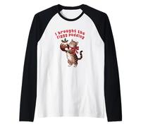 Funny Cat I Brought The Figgy Pudding Christmas Raglan Baseball Tee