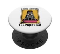 Funny Cat I Came I Clumped I Conquered Cat Litter Box Cat PopSockets Adhesive PopGrip