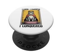 Funny Cat I Came I Clumped I Conquered Cat Litter Box Cat PopSockets Adhesive PopGrip