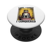 Funny Cat I Came I Clumped I Conquered Cat Litter Box Cat PopSockets Adhesive PopGrip
