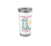 Funny Cat I Know What Im Doing Sarcastic Meme Cat Lover Stainless Steel Insulated Tumbler