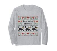 Funny Cat I Require Snacks Hangry Kitten Humor Long Sleeve T-Shirt