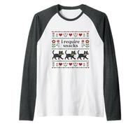 Funny Cat I Require Snacks Hangry Kitten Humor Raglan Baseball Tee