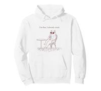 Funny Cat I'm Fine I Already Cried Sarcastic Pullover Hoodie