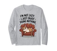 Funny Cat I'm NOT Lazy Enjoy Doing Nothing Napping Lover Dad Long Sleeve T-Shirt