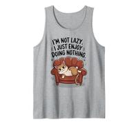Funny Cat I'm NOT Lazy Enjoy Doing Nothing Napping Lover Dad Tank Top