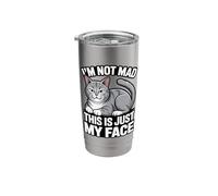 Funny Cat I'm Not Mad This is Just My Face Stainless Steel Insulated Tumbler