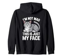 Funny Cat I'm Not Mad This Is Just My Face Zip Hoodie