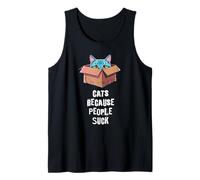 Funny Cat in Box Cats Over People Sarcastic Feline Tank Top