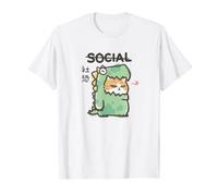 Funny Cat in Dinosaur Costume, Grumpy & Unsociable Cat Meme T-Shirt