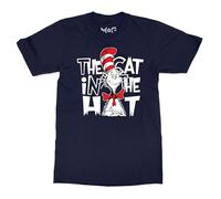 Funny Cat in Hat T-Shirt - Kids 5-6 - Navy - World Book Day, Reading Club, Dr Seuss Inspired Tee - Soft Cotton Fabric for Comfort - Perfect for Casual Wear & Book Enthusiasts