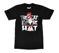 Funny Cat in Hat T-Shirt - Kids 9-10 - Black - World Book Day, Reading Club, Dr Seuss Inspired Tee - Soft Cotton Fabric for Comfort - Perfect for Casual Wear & Book Enthusiasts