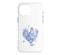 Funny Cat In Top Hat Riding A Rooster Vintage Line Art Case for iPhone 16 Pro Max
