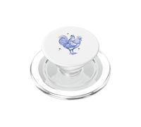 Funny Cat In Top Hat Riding A Rooster Vintage Line Art PopSockets PopGrip for MagSafe