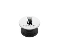 Funny cat It is fine I'm fine everything is fine Halloween PopSockets Adhesive PopGrip