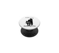 Funny cat It is fine I'm fine everything is fine Halloween PopSockets Adhesive PopGrip