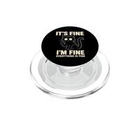 Funny cat It is fine I'm fine everything is fine Halloween PopSockets PopGrip for MagSafe