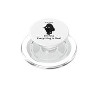 Funny cat It is fine I'm fine everything is fine Halloween PopSockets PopGrip for MagSafe