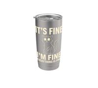Funny cat It is fine I'm fine Everything is fine Halloween Stainless Steel Insulated Tumbler