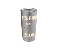 Funny cat It is fine I'm fine Everything is fine Halloween Stainless Steel Insulated Tumbler